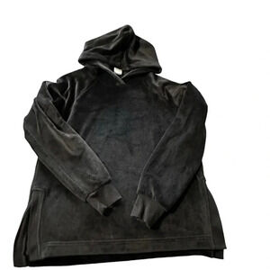 M Plush Hoodie black women's size small, slits on both sides